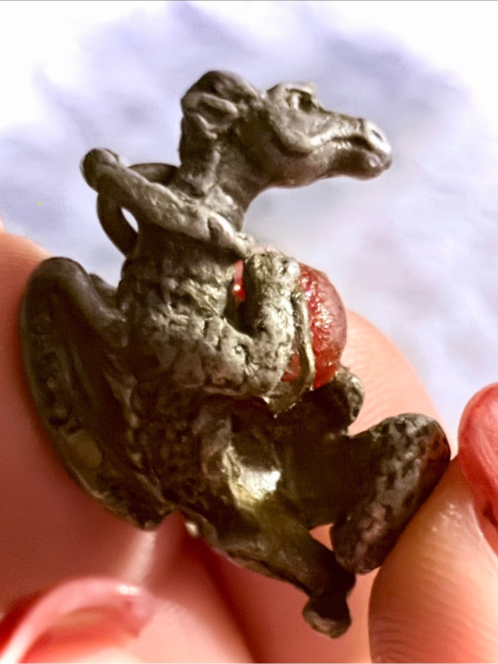 Pewter-Style Dragon Terrarium Accent Small Pendant